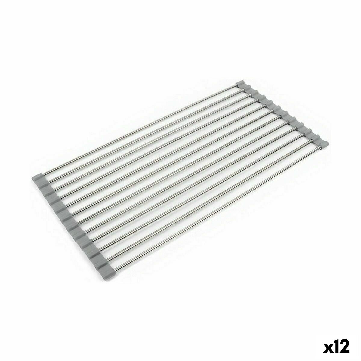 Draining Rack for Kitchen Sink Quttin Steel 12 x 49 x 2 cm (12 Units)