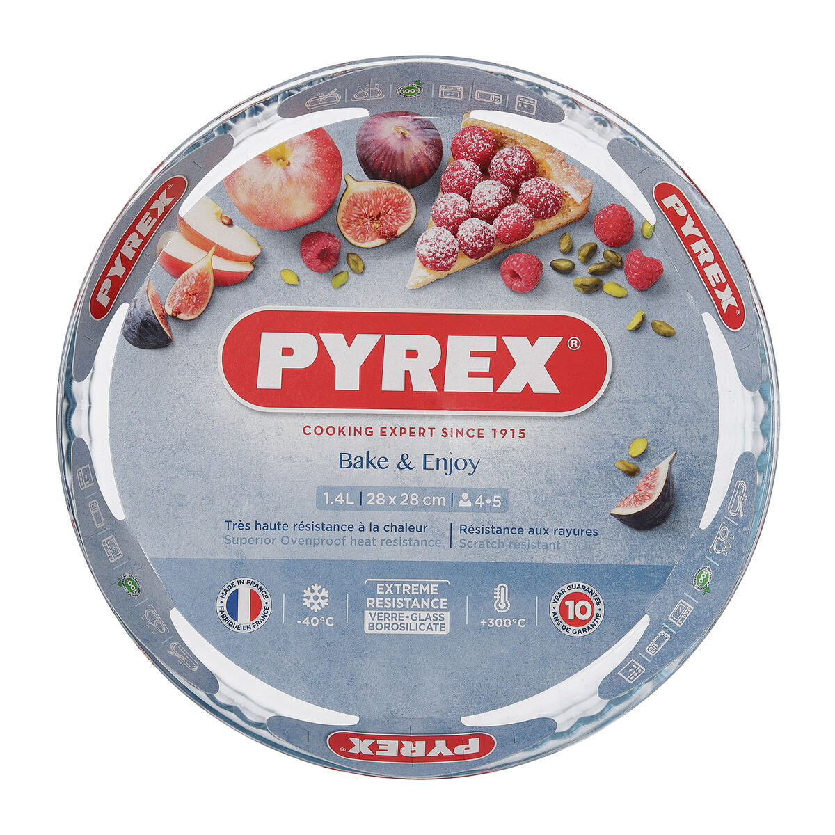 Oven Mould Pyrex Classic Vidrio Circular Flat 27,7 x 27,7 x 3,5 cm Transparent (6 Units)