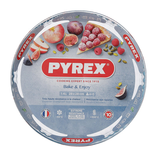 Oven Mould Pyrex Classic Vidrio Circular Flat 27,7 x 27,7 x 3,5 cm Transparent (6 Units)