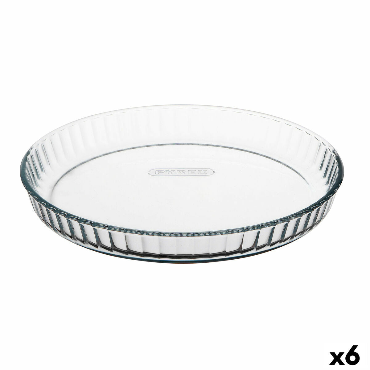 Oven Mould Pyrex Classic Vidrio Circular Flat 27,7 x 27,7 x 3,5 cm Transparent (6 Units)