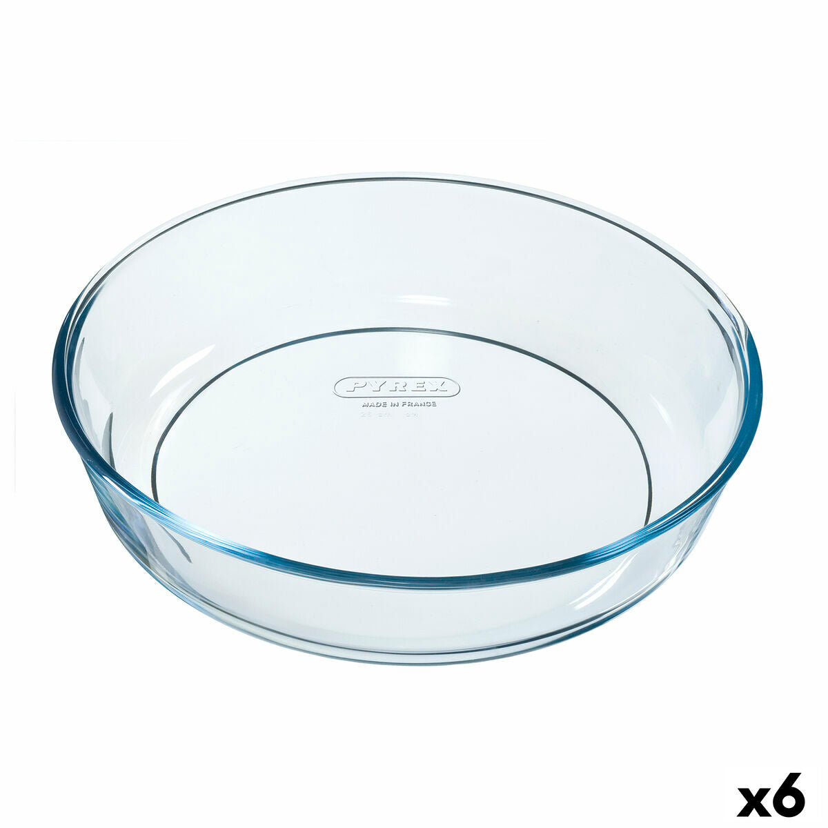 Oven Mould Pyrex Classic Vidrio Circular Transparent 6 Units 26 x 26 x 6 cm