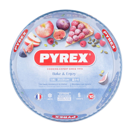 Oven Mould Pyrex Classic Vidrio Flat Circular Transparent 6 Units 31 x 31 x 4 cm