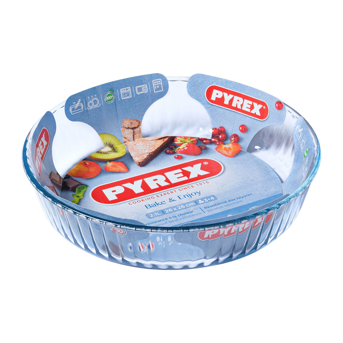 Oven Mould Pyrex Classic Circular Transparent 27 x 27 x 6 cm (6 Units)