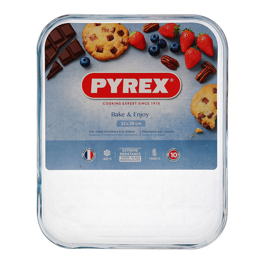 Oven Mould Pyrex Classic Vidrio Flat Transparent Glass 33 x 27 x 2 cm (6 Units)