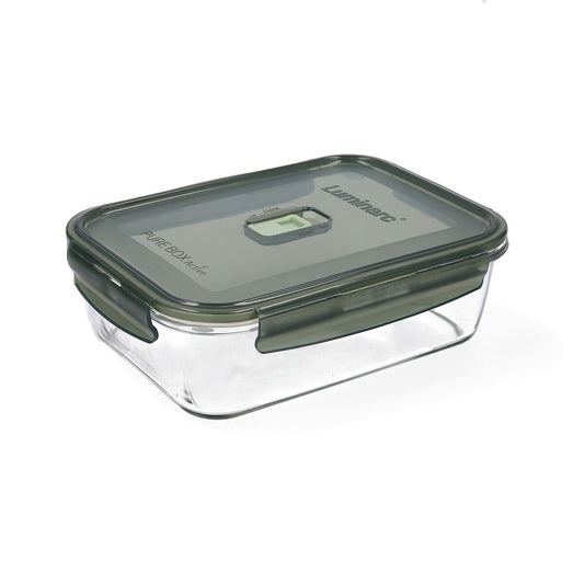 Hermetic Lunch Box Luminarc Pure Box 22 x 16 cm 1,97 l Dark green Glass (6 Units)