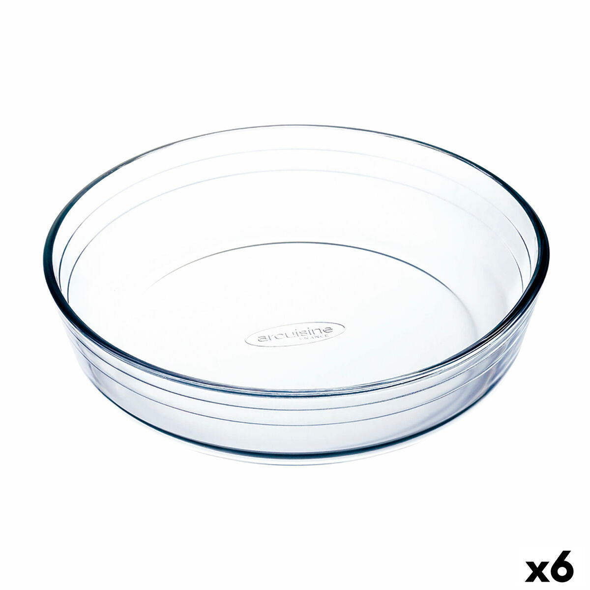 Oven Mould Ô Cuisine Circular 23 x 23 x 6 cm Transparent (6 Units)