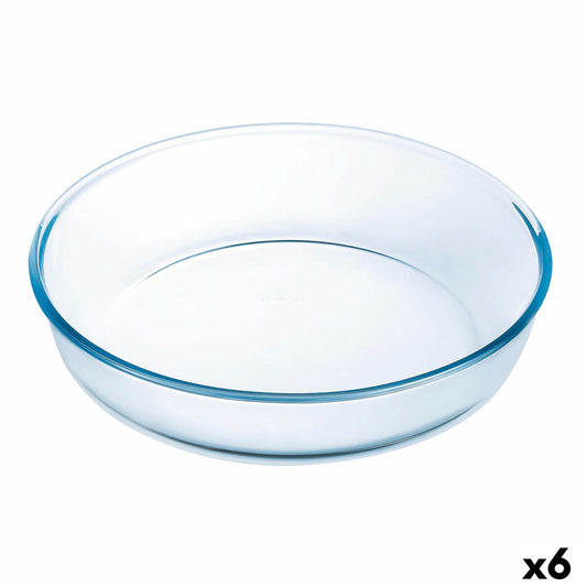 Oven Mould Ô Cuisine Circular Transparent 26 x 26 x 6 cm (6 Units)