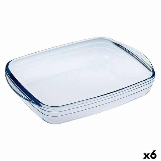 Oven Mould Ô Cuisine Rectangular Transparent Glass 23 x 15 x 5 cm (6 Units)