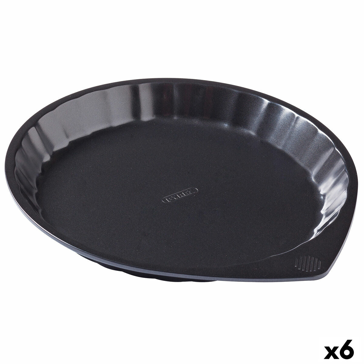 Oven Mould Pyrex Magic Circular Black Flat Ø 30 cm (6 Units)