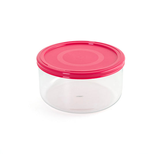 Round Lunch Box with Lid Pyrex Cook & frezze Pink Glass (1,6 L) (4 Units)