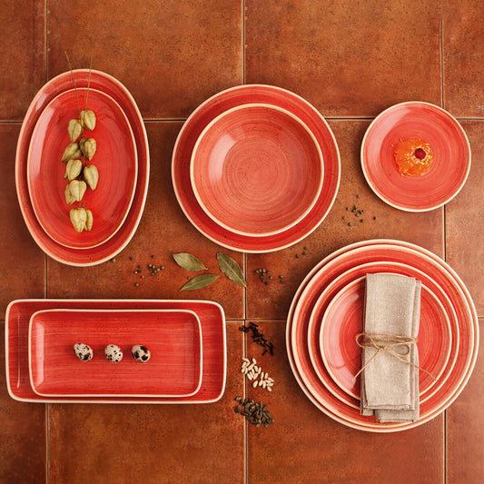 Deep Plate Ariane Terra Ceramic Red (Ø 26 cm) (6 Units)