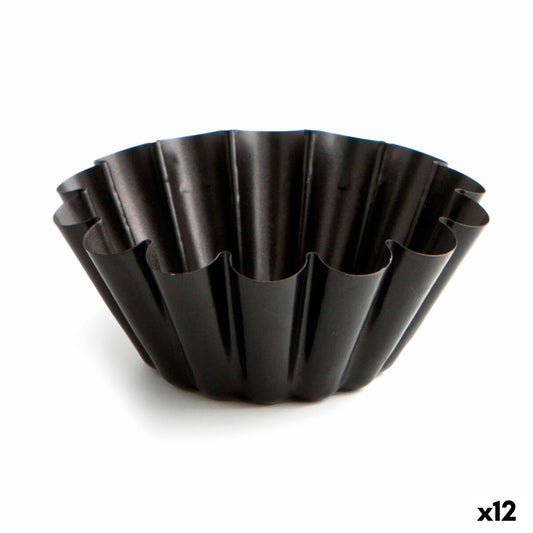 Flan Mould Quid Sweet Grey Ø 14 cm Black (12 Units)