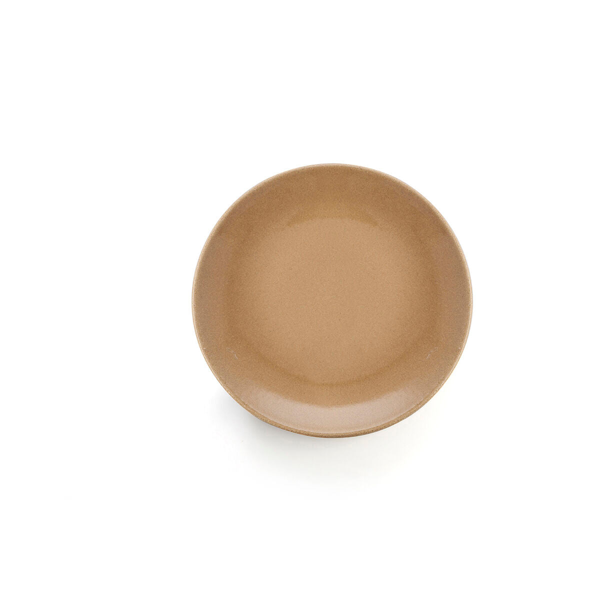 Flat plate Anaflor Baked clay Ceramic Beige (25 cm) (8 Units)