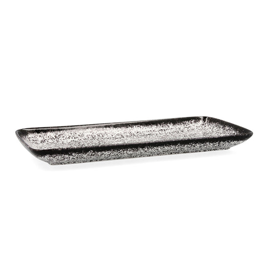 Serving Platter Ariane Rock Ceramic Black (36 x 16,5  cm) (6 Units)