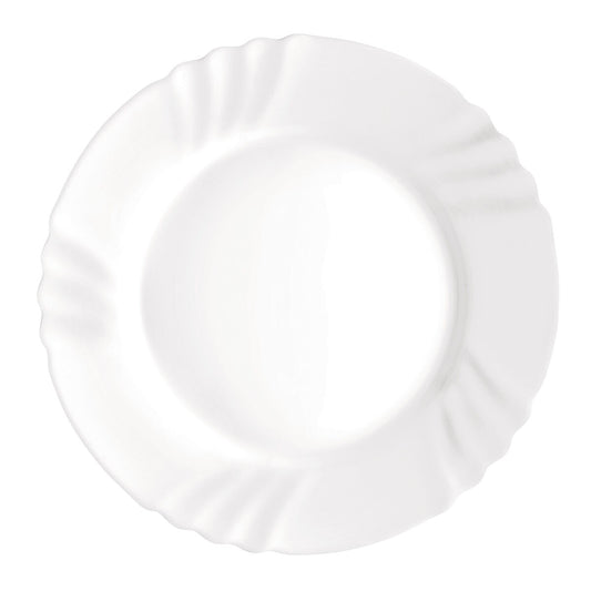 Flat plate Bormioli Rocco Ebro White Glass (24 cm) (36 Units)