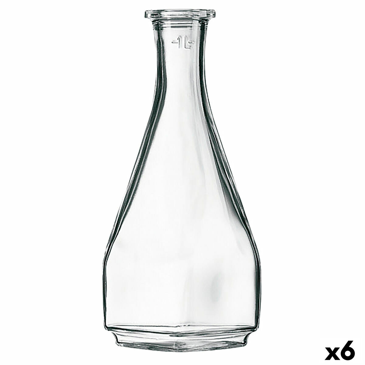 Bottle Arcoroc Squared Transparent Glass (1 L) (6 Units)