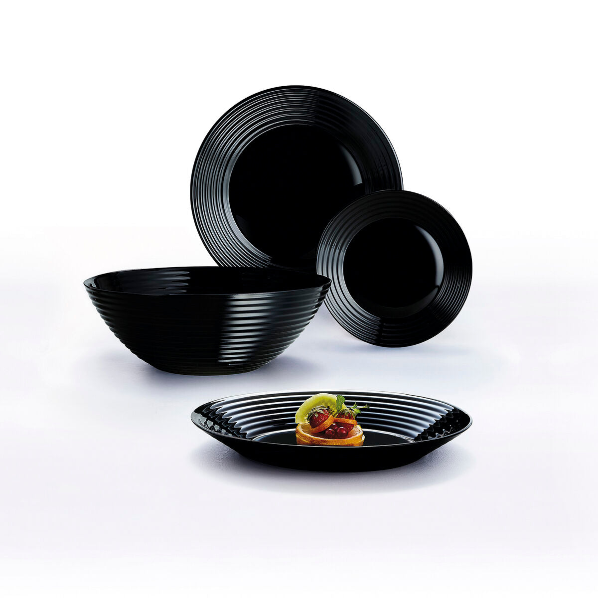 Deep Plate Luminarc Harena Black Glass (Ø 23,5 cm) (24 Units)