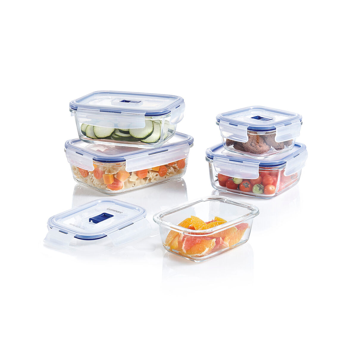 Hermetic Lunch Box Luminarc Pure Box Active 380 ml Bicoloured Glass (6 Units)