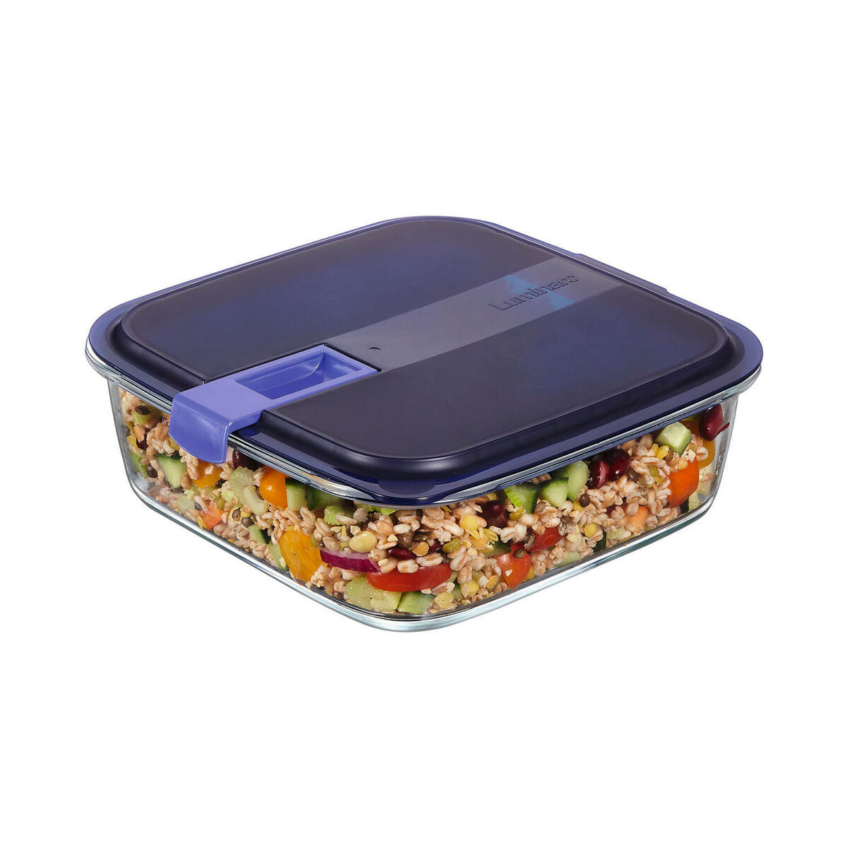 Hermetic Lunch Box Luminarc Easy Box Blue 2,5 L Glass (6 Units)