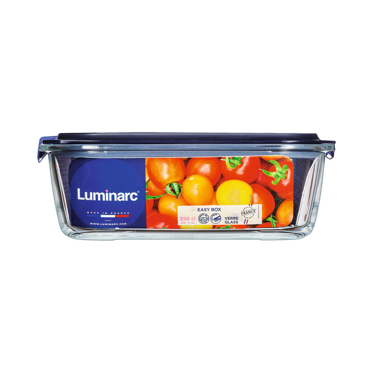 Hermetic Lunch Box Luminarc Easy Box Blue 2,5 L Glass (6 Units)