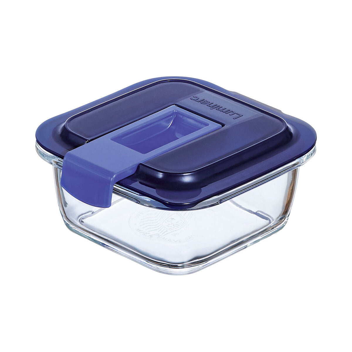 Hermetic Lunch Box Luminarc Easy Box Blue Glass (380 ml) (6 Units)