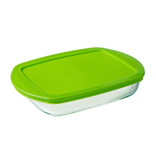 Rectangular Lunchbox with Lid Pyrex Prep & Store Green 28 x 20 cm 1,6 L Glass (5 Units)