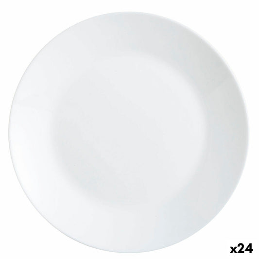 Flat Plate Luminarc Zelie White Glass 25 cm (24 Units)