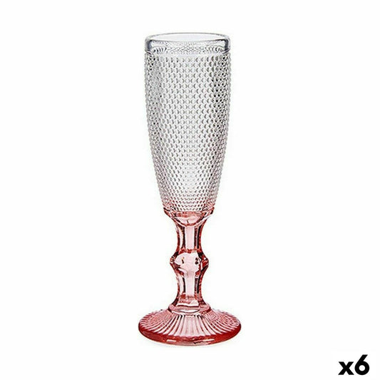 Champagne glass Pink Transparent Glass 6 Units (180 ml)