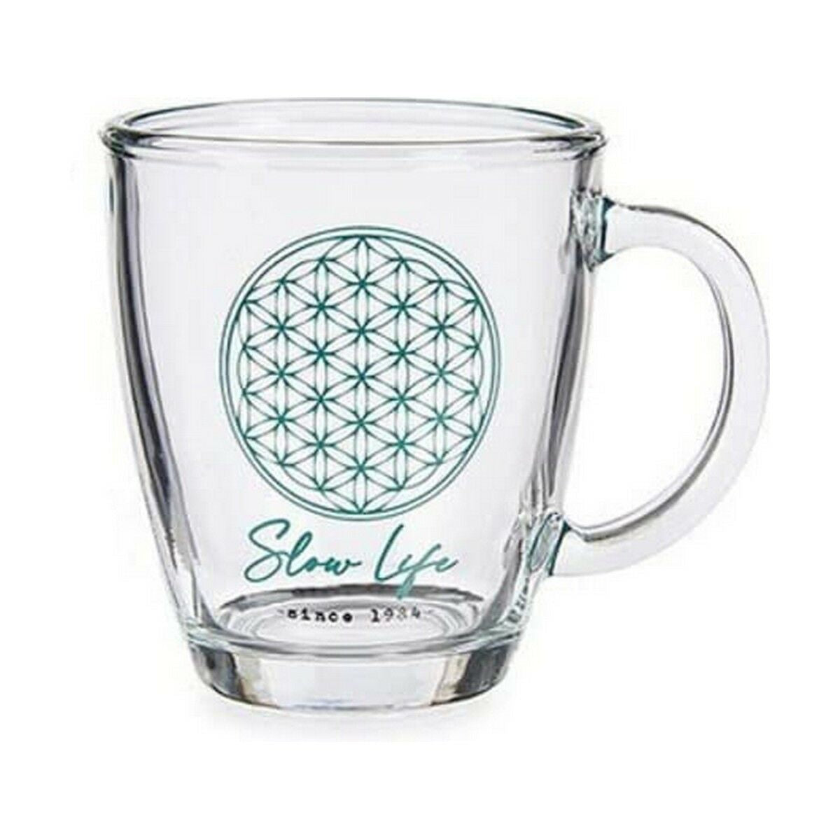 Mug Slow Life Transparent Glass 6 Units (320 ml)