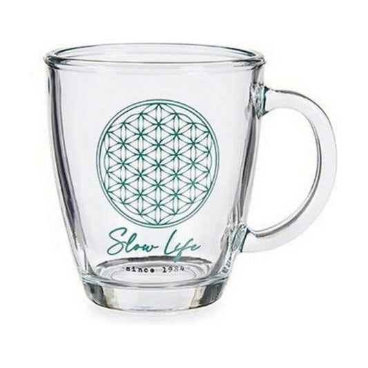 Mug Slow Life Transparent Glass 6 Units (320 ml)