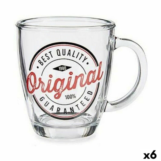 Mug Original Transparent Glass 6 Units (320 ml)