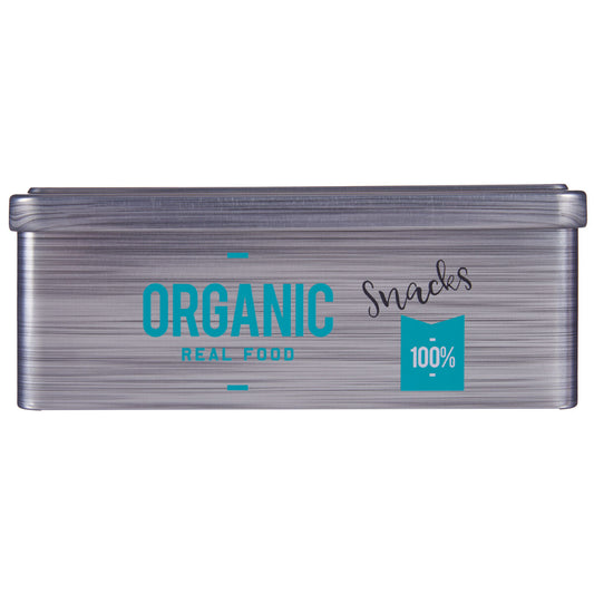 Tin Organic Snacks Grey Tin (11 x 7,1 x 18 cm) (24 Units)