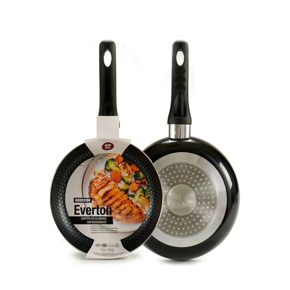 Pan Everton 20 cm Black Aluminium (6 Units)