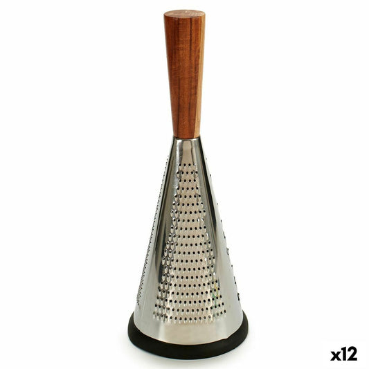 Grater Multiple Conical Wood Stainless steel 13 x 34,5 x 13 cm (12 Units)