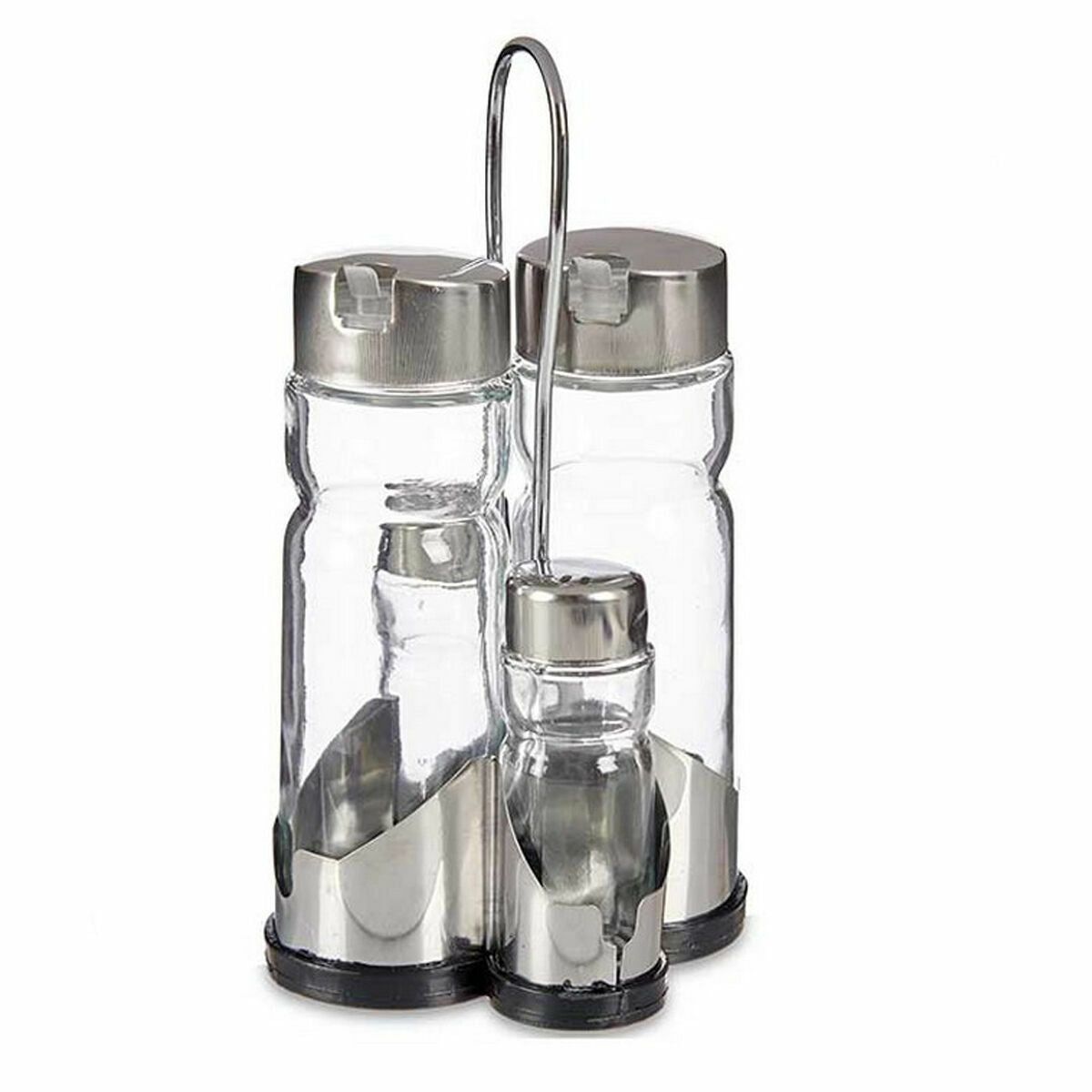 Oil and Vinegar Set Transparent Metal (12 Units)