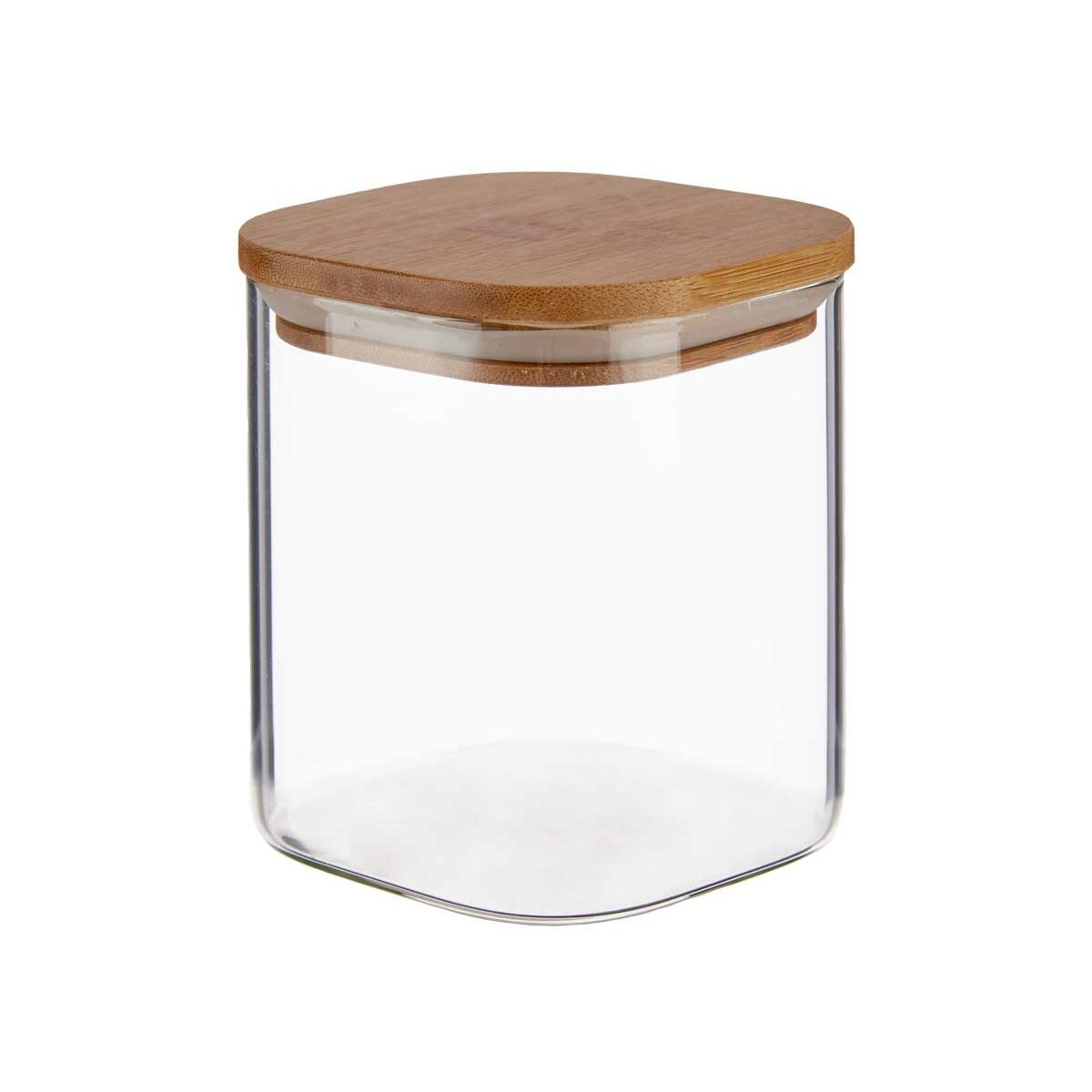 Jar Transparent Bamboo Borosilicate Glass 880 ml 10,5 x 11,7 x 10,5 cm (12 Units)