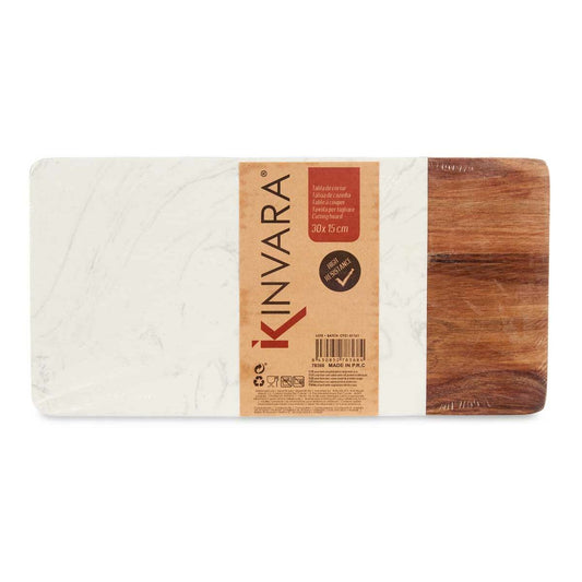 Cutting board White Marble Acacia 15 x 1,3 x 30 cm (8 Units)