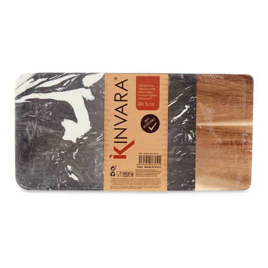 Cutting board Black Marble Acacia 15 x 1,3 x 30 cm (8 Units)