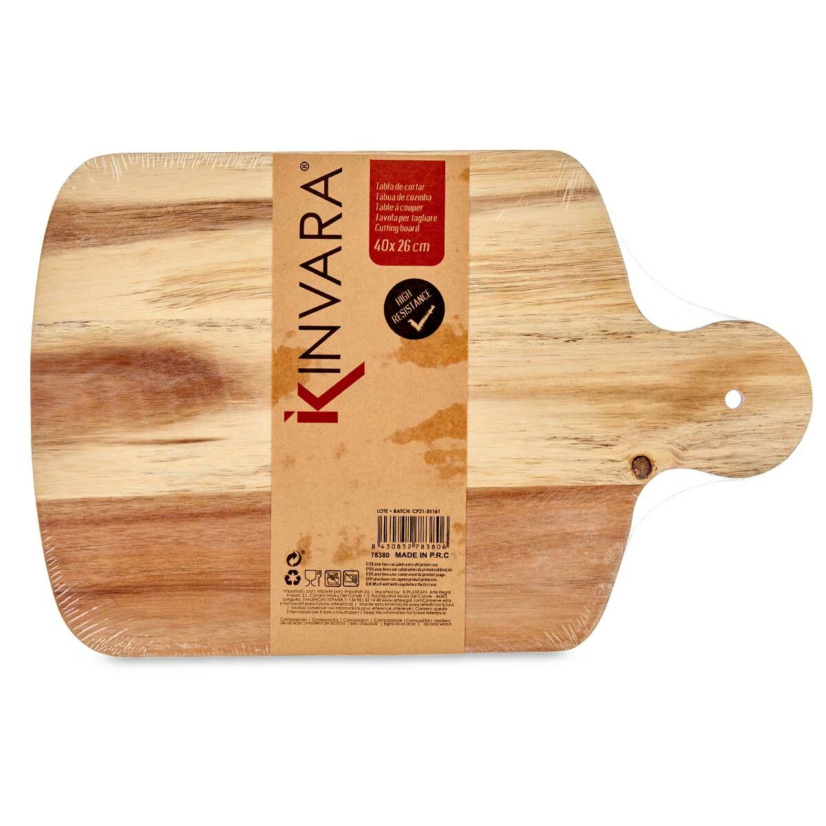 Cutting board White Acacia 25,7 x 1,5 x 40 cm (12 Units)