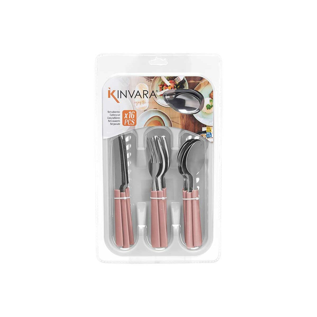 Cutlery Set Stainless steel Plastic Pink Silver (6 Units)