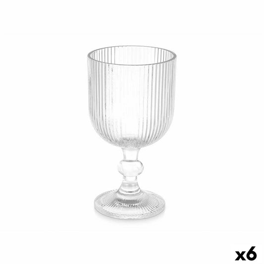 Wineglass Stripes Transparent Glass 370 ml (6 Units)