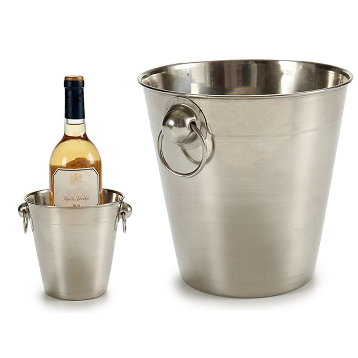 Ice Bucket Silver Stainless steel 1 L 12 x 12 x 12 cm (24 Units)