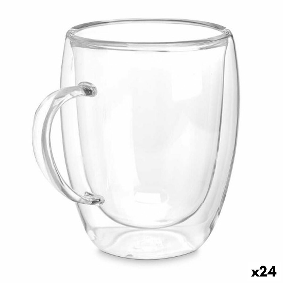 Mug Transparent Borosilicate Glass 343 ml (24 Units)