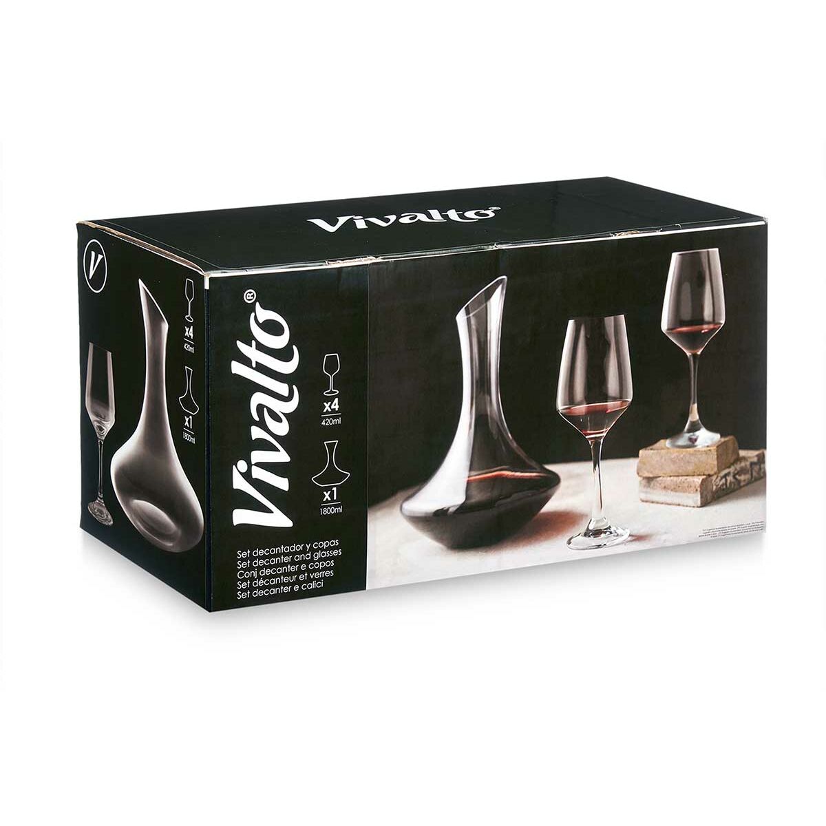 Wine Gift Set Transparent Glass 420 ml 1,8 L (2 Units)