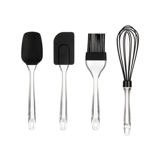 Set of Kitchen Utensils Bakery Black Transparent Silicone Plastic (6 Units)