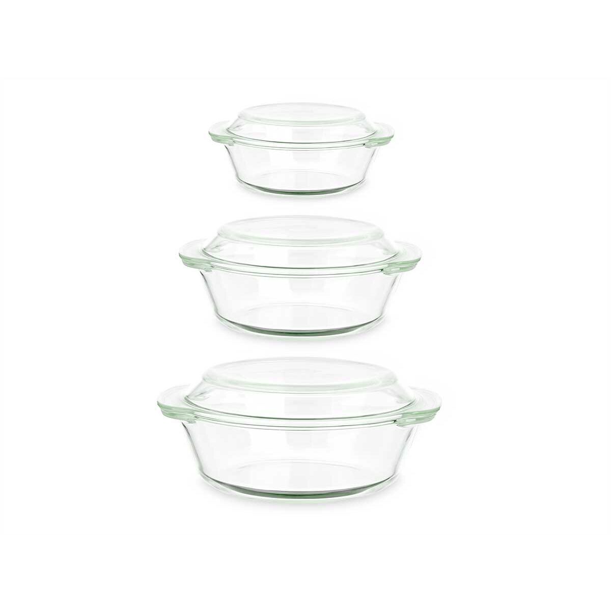 Saucepans Set Borosilicate Glass Transparent 700 ml 1 L 1,5 L (4 Units)