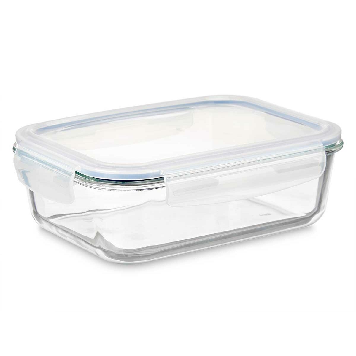 Lunch box Transparent Silicone Borosilicate Glass 640 ml 18,3 x 6,2 x 13,7 cm (24 Units)