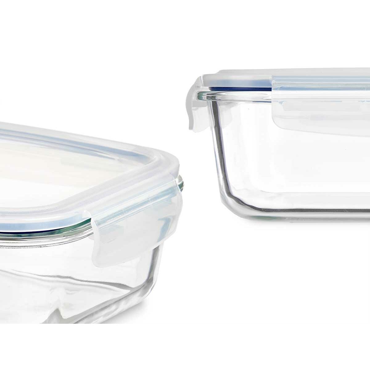 Lunch box Transparent Silicone Borosilicate Glass 640 ml 18,3 x 6,2 x 13,7 cm (24 Units)