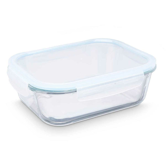 Lunch box Transparent Silicone Borosilicate Glass 2,2 L 27 x 9 x 22 cm (6 Units)