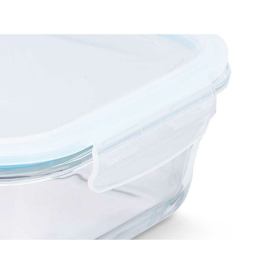 Lunch box Transparent Silicone Borosilicate Glass 2,8 L 29,5 x 9 x 22,8 cm (6 Units)